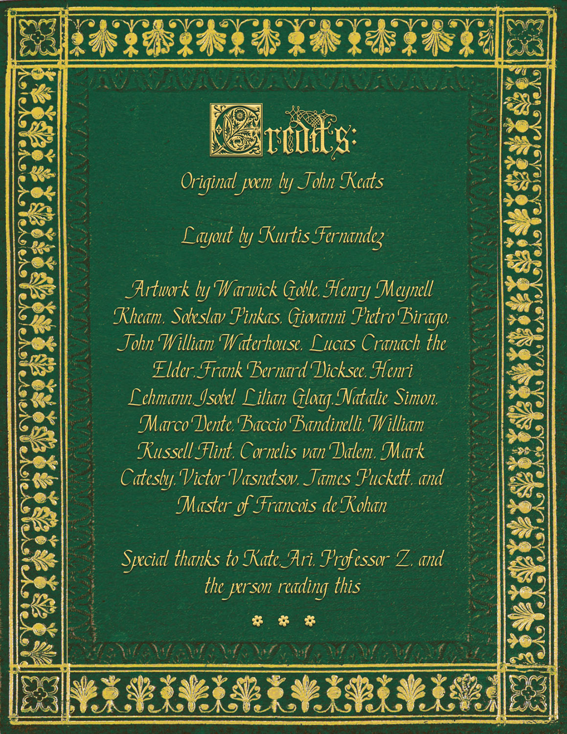 Zine back cover/attributes